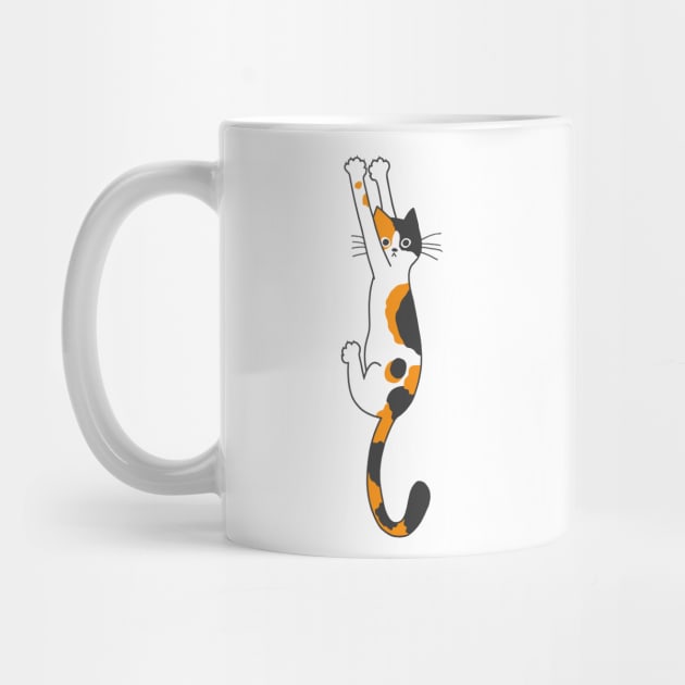 Calico Cat Hanging On by Coffee Squirrel